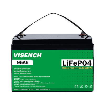 Visench 12V 100Ah Lifepo4 Lithium Iron Battery Pack Deep Cycle Times Battery Lifepo4 12V para sistema de energia solar