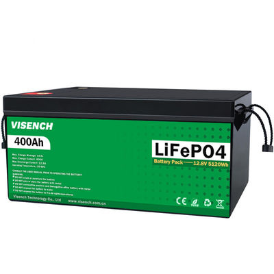 Visench Baterias recarregáveis de iões de lítio 12V Lifepo4 400Ah Baterias de lítio de fosfato de 12 volts Bateria Solaire Pack