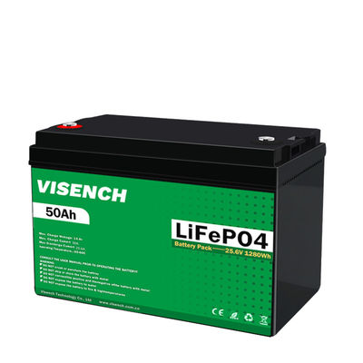 Armazenamento de energia Visench 24V 50Ah RV Bateria de lítio ferro fosfato 24V Lifepo4 Bateria