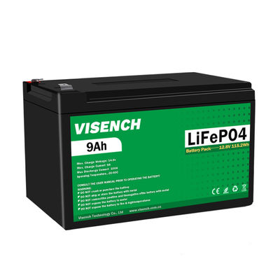 Visench Prismatic 12V 12.8V 9Ah Bateria recarregável de Lítio Ferro Fosfato Lifepo4