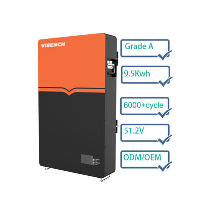 Oem Montado na parede 51.2V 48V 200Ah 10Kw Bms Armazenamento de energia solar para casa Bateria de iões de lítio Li-ion Lifepo4