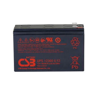 CSB Bateria UPS123606 12V 360W recarregável sem manutenção 7Ah VRLA para UPS Data Center