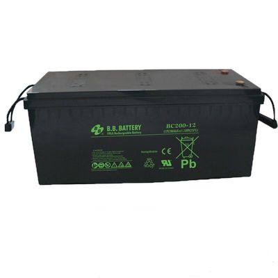 BB Bateria BC200-12 12V 200Ah Melhor armazenamento de energia Manutenção gratuita Bateria recarregável VRLA 200Ah para energia elétrica