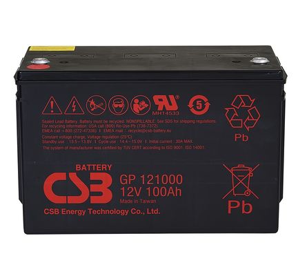 CSB Bateria GP121000 12V 100Ah Bateria de ácido de chumbo recarregável de alto desempenho sem manutenção 12V 100Ah