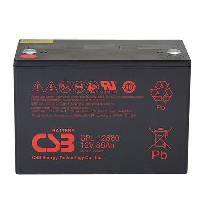CSB GPL12880 12V 88Ah Bateria de chumbo-ácido selada sem manutenção regulada por válvula Bateria de chumbo-ácido para emergências de sistemas solares