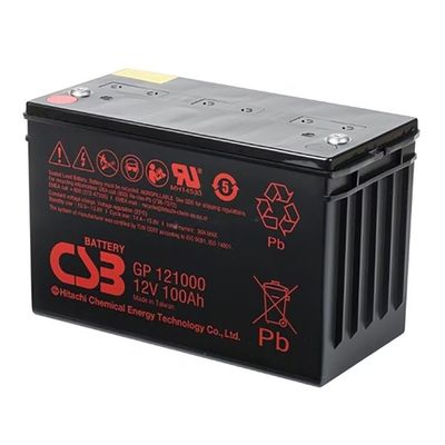 Bateria CSB GPL121000 12V 100Ah recarregável Baterias de chumbo-ácido seladas sem manutenção, painéis de alimentação DC, baterias VRLA 100Ah