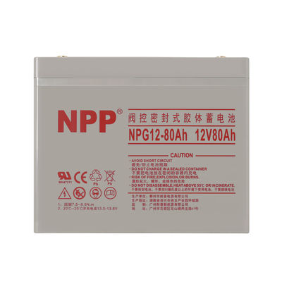 NPG12-80Ah 12V 80Ah Bateria recarregável de gel para sistema de energia solar