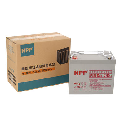 NPG12-80Ah 12V 80Ah Bateria recarregável de gel para sistema de energia solar