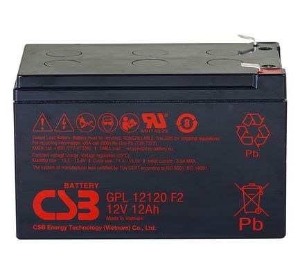 Bateria CSB GPL12120 12V 12Ah Bateria de Ácido Plomo Selado Bateria recarregável de longa duração para UPS