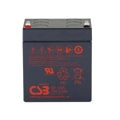 CSB Battery GP1245 12V 4.5Ah High Performance Rechargeable Maintenance-Free VRLA Battery